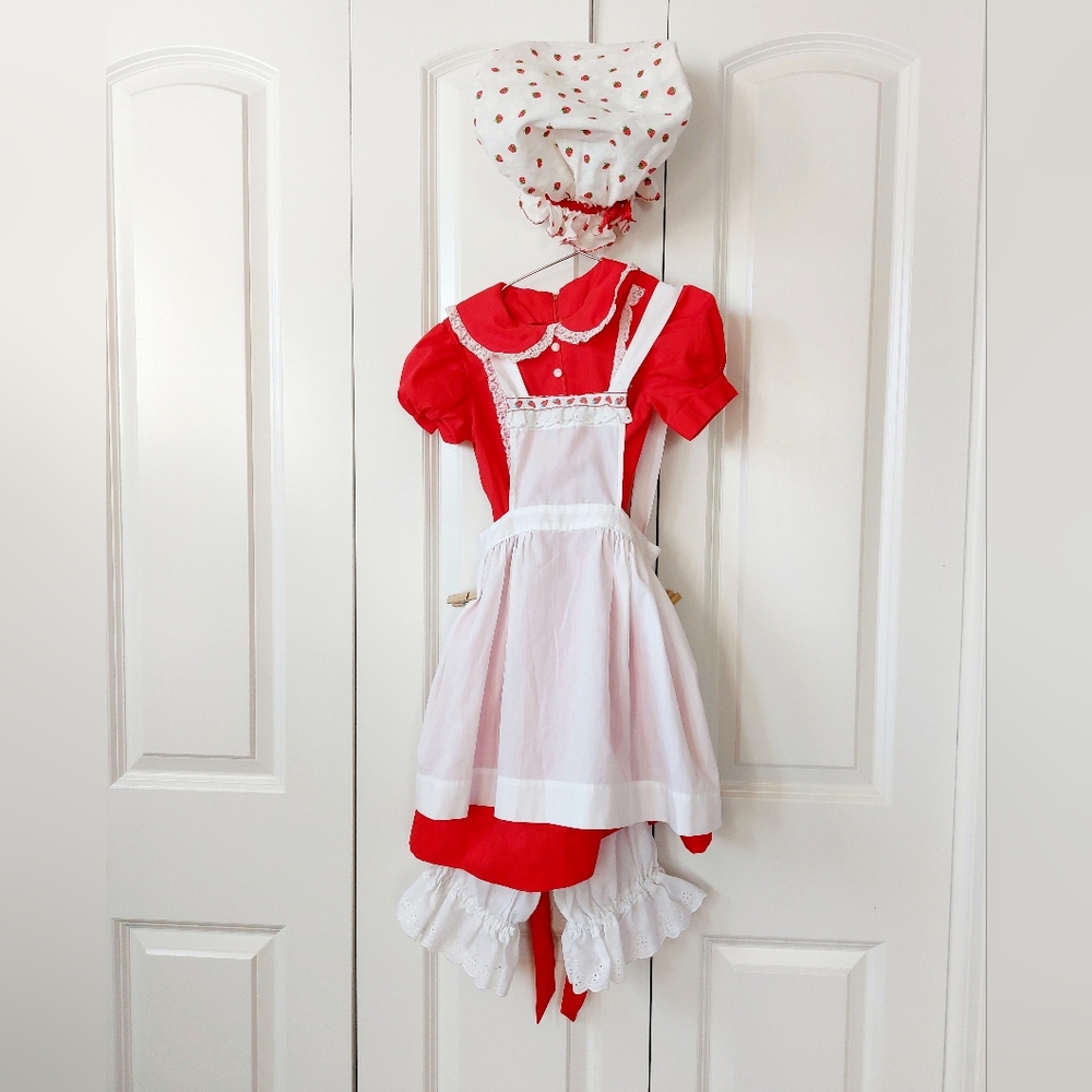 4pc Vintage 80s Strawberry Shortcake Homemade Costume size 3-4T Halloween‎